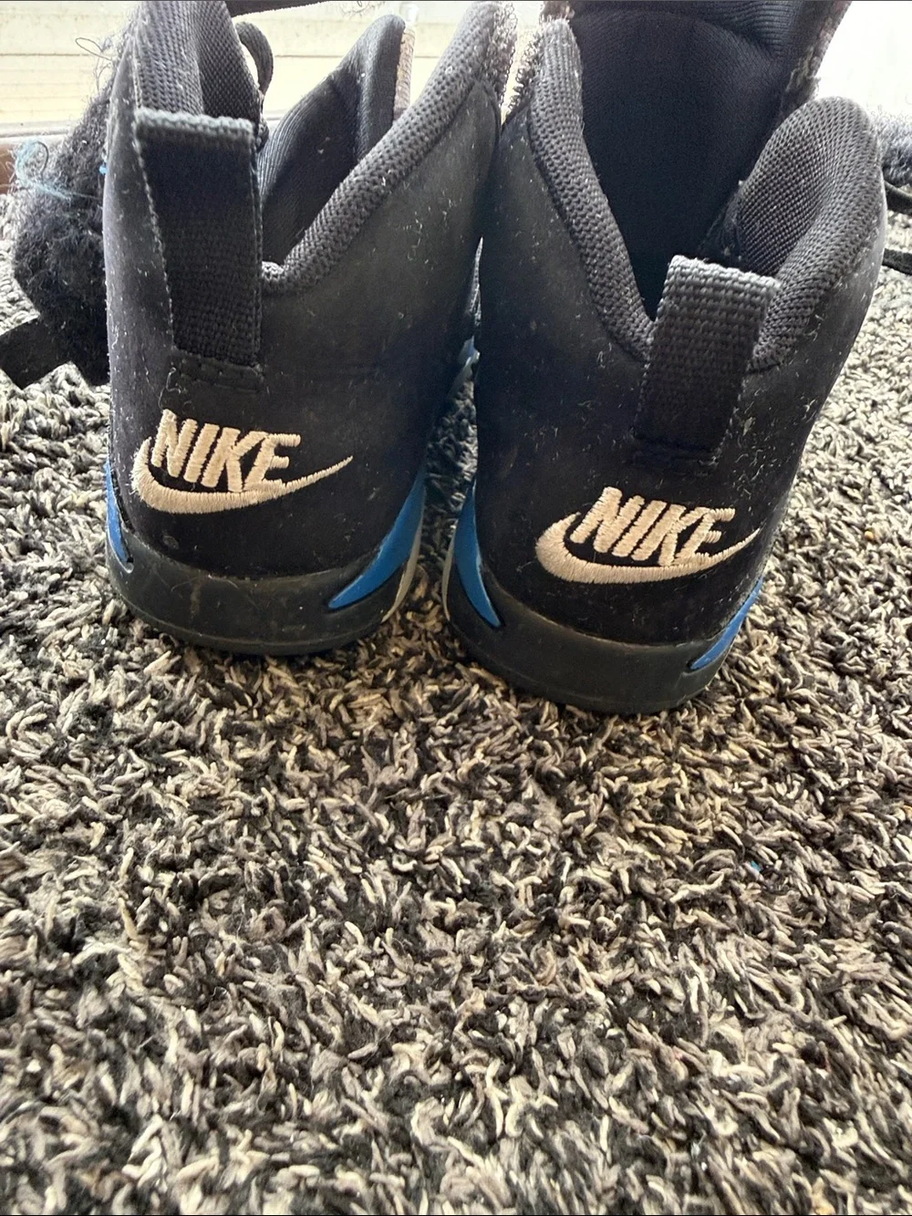 Jordan Kids Black High-Top Boots with Gray Patterned Collar
